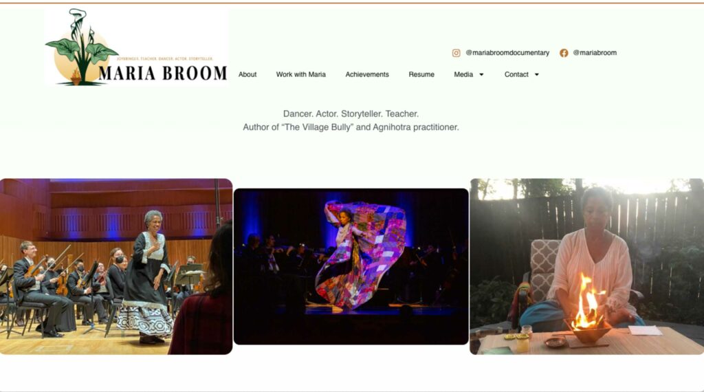 Maria Broom | Nationally known actress, dancer, story teller and bringer of joy | Agnihotra