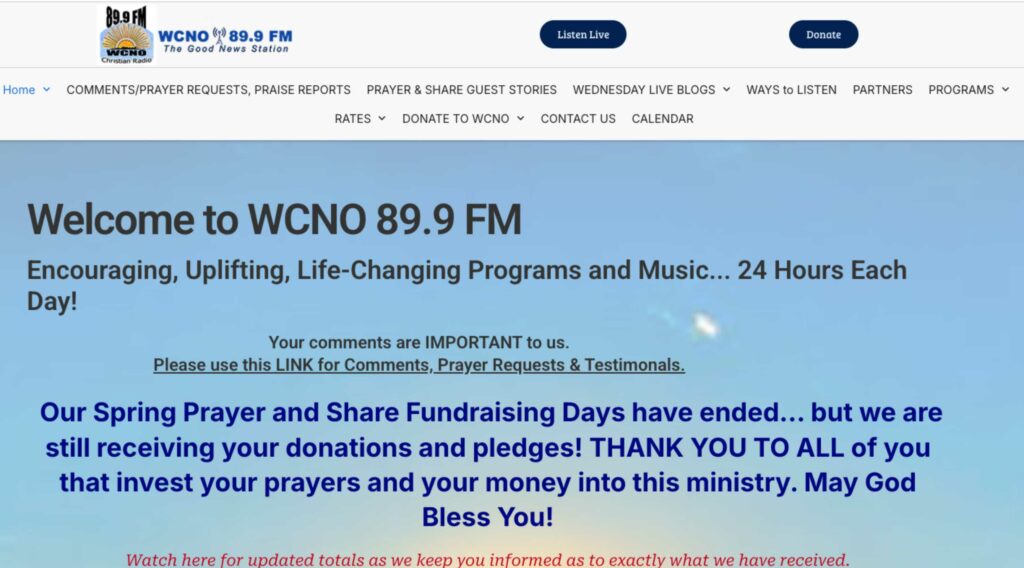 WCNO Christian Radio based in Palm City Florida